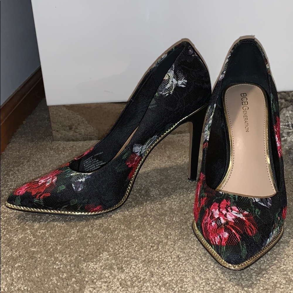 BCBG Lace Flora Heels